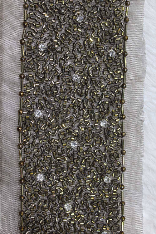 Elegant Black Lace with Cutdana Beads Embellishments ( Roll OF 9 Meter ) - Luxurion World