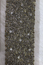 Elegant Black Lace with Cutdana Beads Embellishments ( Roll OF 9 Meter ) - Luxurion World