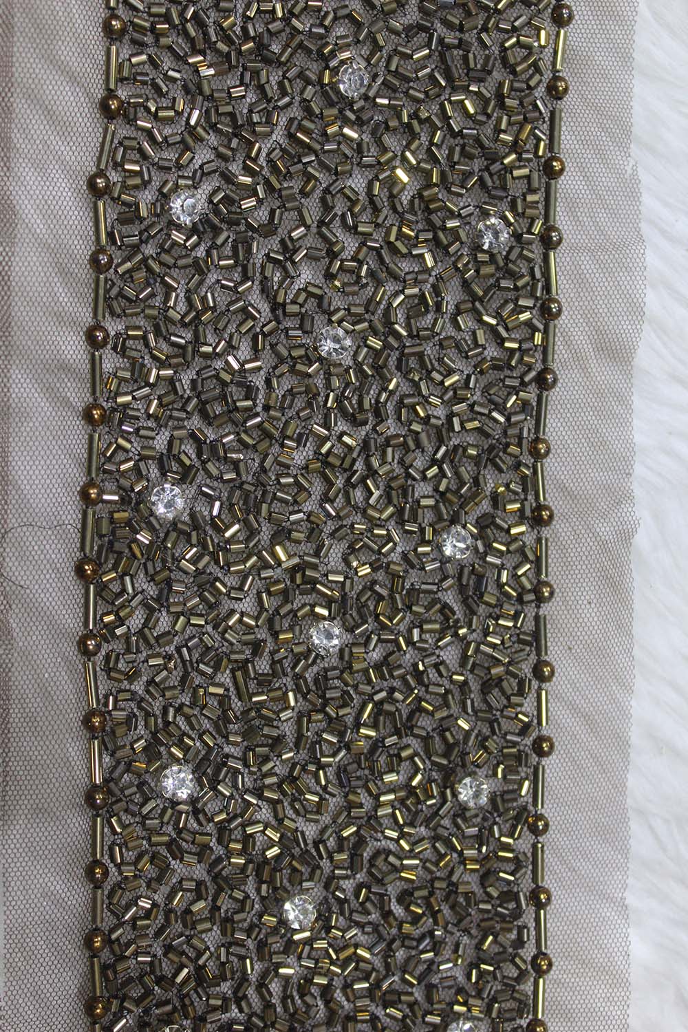 Elegant Black Lace with Cutdana Beads Embellishments ( Roll OF 9 Meter ) - Luxurion World