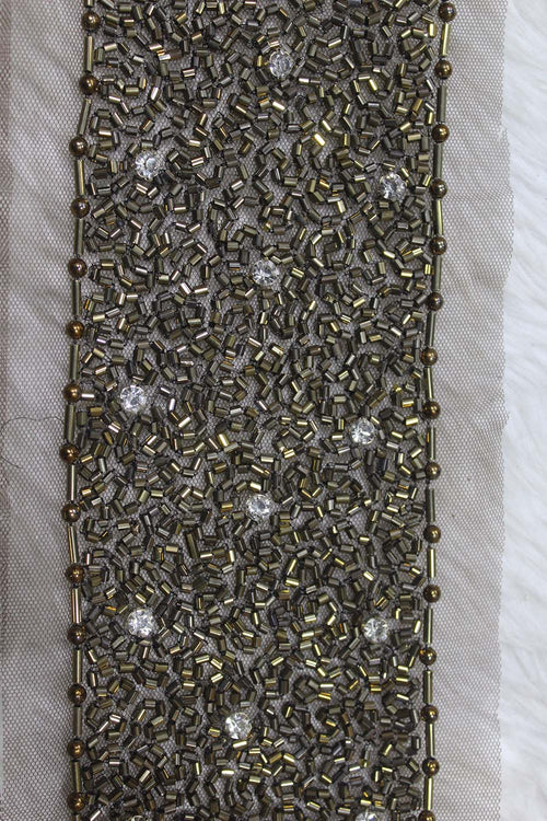Elegant Black Lace with Cutdana Beads Embellishments ( Roll OF 9 Meter ) - Luxurion World