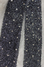 Elegant Black Lace with Cutdana Beads Embellishment ( Roll OF 9 Meter ) - Luxurion World