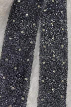 Elegant Black Lace with Cutdana Beads Embellishment ( Roll OF 9 Meter ) - Luxurion World