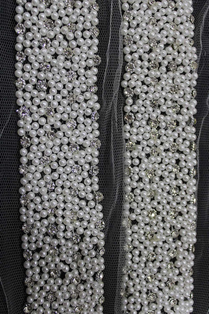 Elegant Off White Pearl Handwork Lace: A Timeless Beauty ( Roll OF 9 Meter ) - Luxurion World