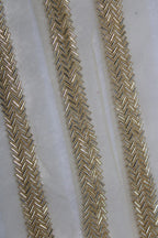 Golden Handwork Lace: 9 Meter Roll of Embellished Elegance - Luxurion World