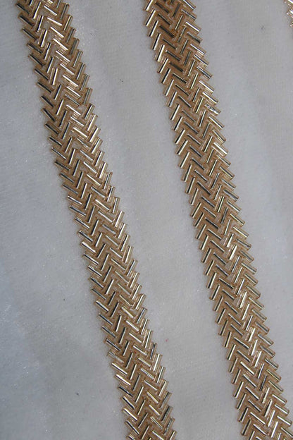 Golden Handwork Lace: 9 Meter Roll of Embellished Elegance - Luxurion World