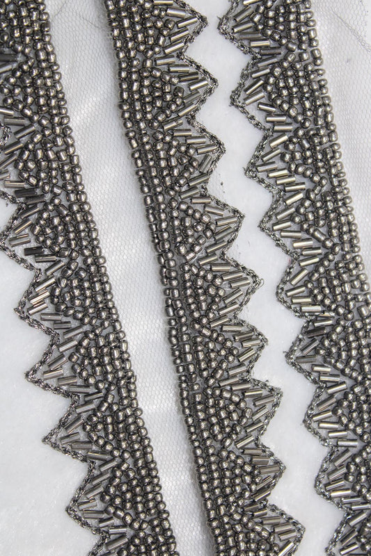 Elegant Black Handwork Lace: 9 Meter Roll of Embellished Beauty - Luxurion World