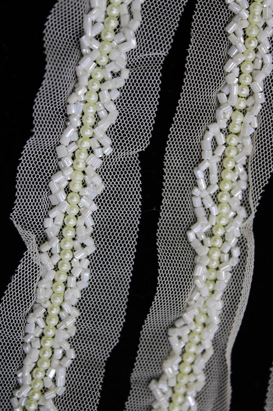 White Handwork Lace: 9 Meter Roll of Embellished Elegance