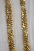 Golden Handwork Lace: 9m Roll of Embellished Elegance - Luxurion World