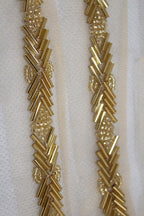 Golden Handwork Lace: 9m Roll of Embellished Elegance - Luxurion World
