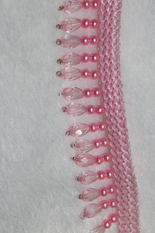 Pink Handwork Lace: 9m Roll of Embellished Elegance