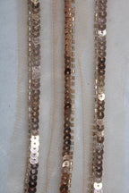 Exquisite Golden Beads And Sequins Handwork Lace: A Masterpiece of Embellishment ( Roll OF 9 Meter ) - Luxurion World
