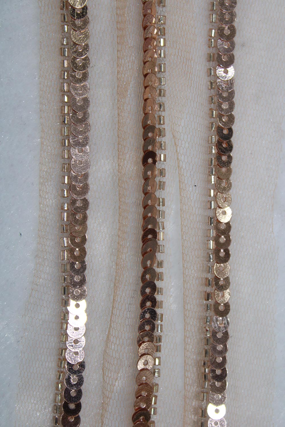 Exquisite Golden Beads And Sequins Handwork Lace: A Masterpiece of Embellishment ( Roll OF 9 Meter ) - Luxurion World