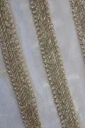 Exquisite Golden Beads And Pearl Work Handwork Lace: A Masterpiece of Embellishment ( Roll OF 9 Meter ) - Luxurion World