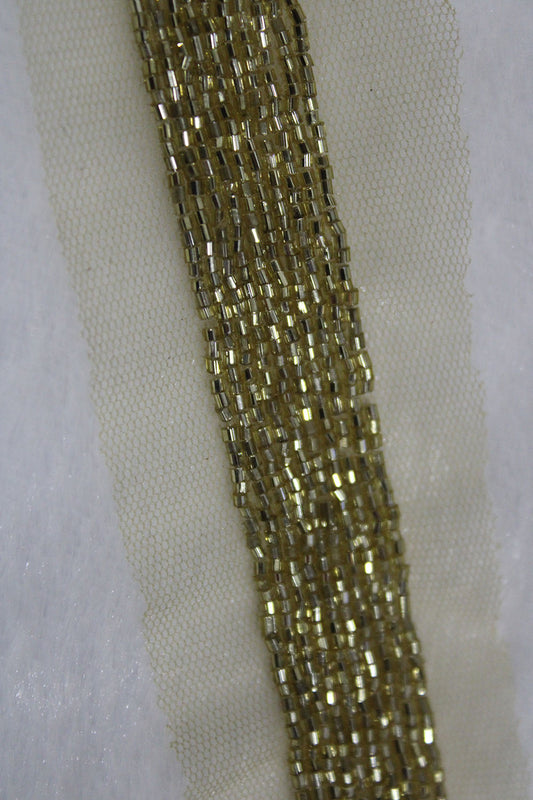 Exquisite Golden Beads Handwork Lace: A Masterpiece of Embellishment ( Roll OF 9 Meter ) - Luxurion World