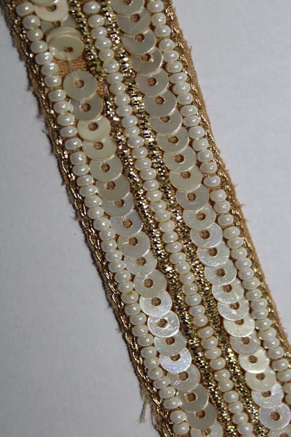Exquisite Golden Sequins Handwork Lace: A Masterpiece of Embellishment ( Roll OF 9 Meter ) - Luxurion World