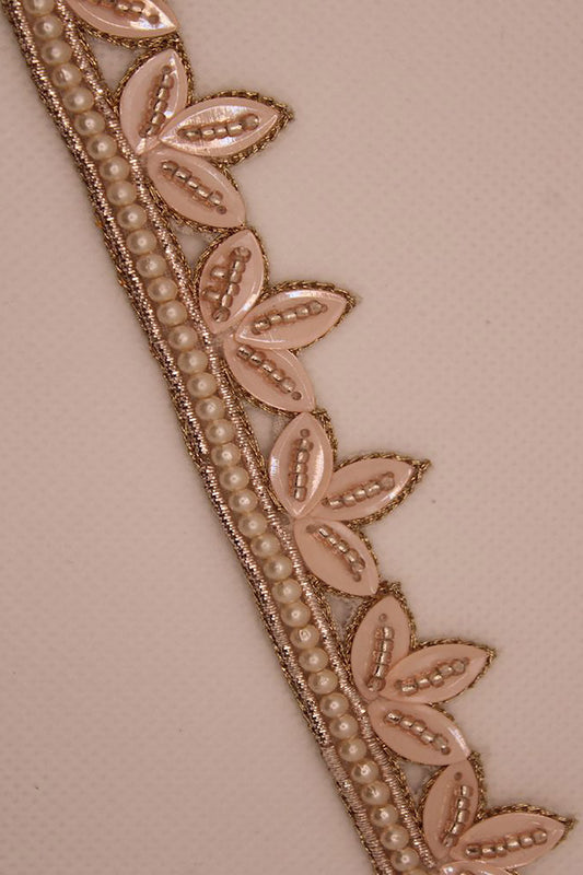 Exquisite Golden Handwork Lace: A Masterpiece of Embellishment ( Roll OF 9 Meter ) - Luxurion World