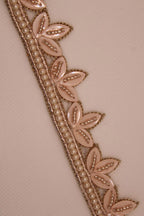 Exquisite Golden Handwork Lace: A Masterpiece of Embellishment ( Roll OF 9 Meter ) - Luxurion World