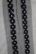 Elegant Black Lace with Exquisite Handwork Embellishments ( Roll OF 9 Meter ) - Luxurion World