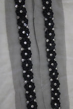 Elegant Black Lace with Exquisite Handwork Embellishments ( Roll OF 9 Meter ) - Luxurion World
