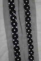 Elegant Black Lace with Exquisite Handwork Embellishments ( Roll OF 9 Meter ) - Luxurion World