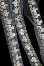 Exquisite White Lace with Intricate Beads And Sequins Handwork Embellishments ( Roll OF 9 Meter ) - Luxurion World