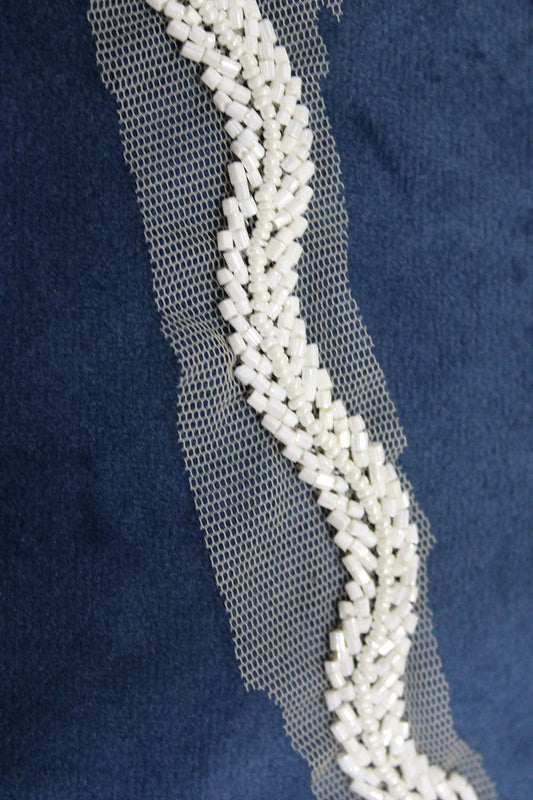 Exquisite White Lace with Intricate Handwork Embellishments - Luxurion World