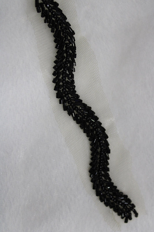 Elegant Black Lace with Intricate Handwork Embellishments - Luxurion World