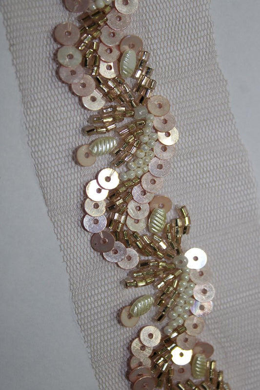 Golden Embellished Handwork Lace ( Roll OF 9 Meter ) - Luxurion World