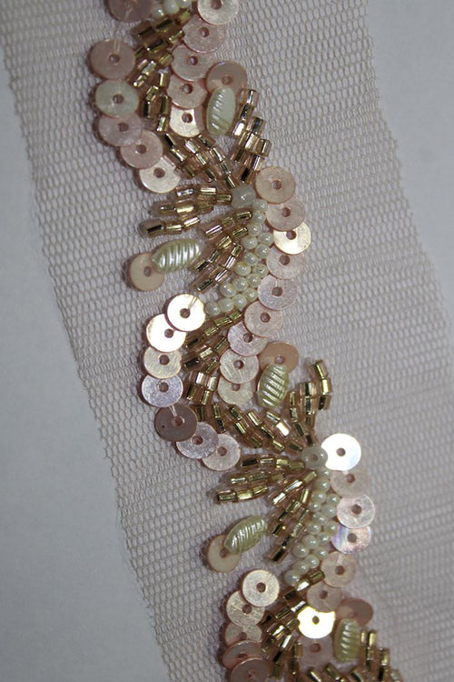 Golden Embellished Handwork Lace ( Roll OF 9 Meter ) - Luxurion World