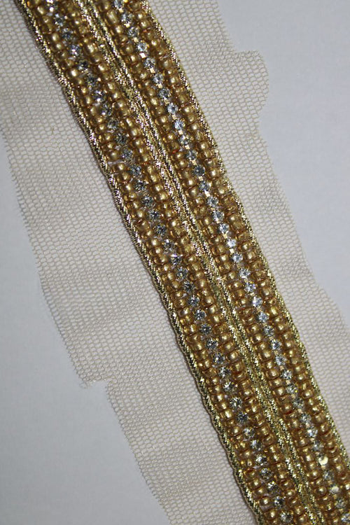 Golden Embellished Handwork Lace ( Roll OF 9 Meter ) - Luxurion World