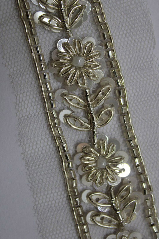 Golden Embellished Handwork Lace ( Roll OF 9 Meter ) - Luxurion World