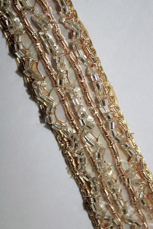 Golden Embellished Handwork Lace ( Roll OF 9 Meter ) - Luxurion World