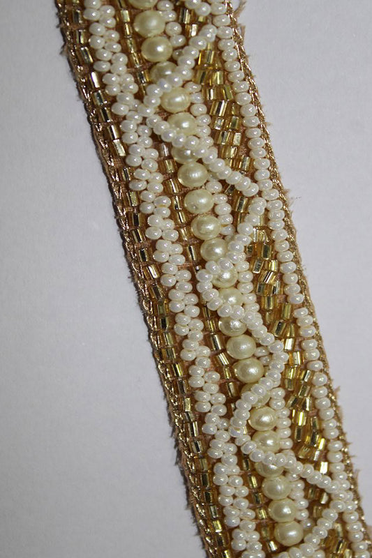 Exquisite Golden Lace: Intricate Handwork & Embellishments