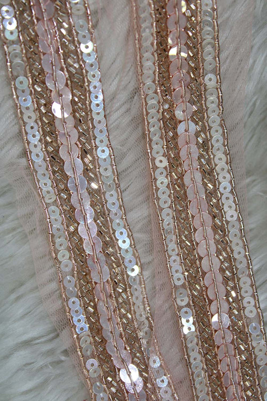 Gilded Elegance: Opulent Handwork Lace with Golden Embellishments - Luxurion World
