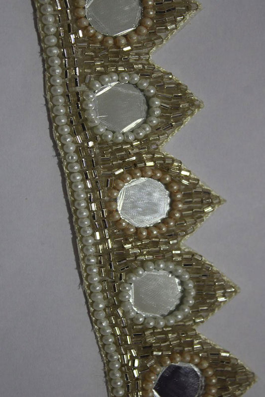 Gilded Elegance: Opulent Handwork Lace with Golden Embellishments - Luxurion World