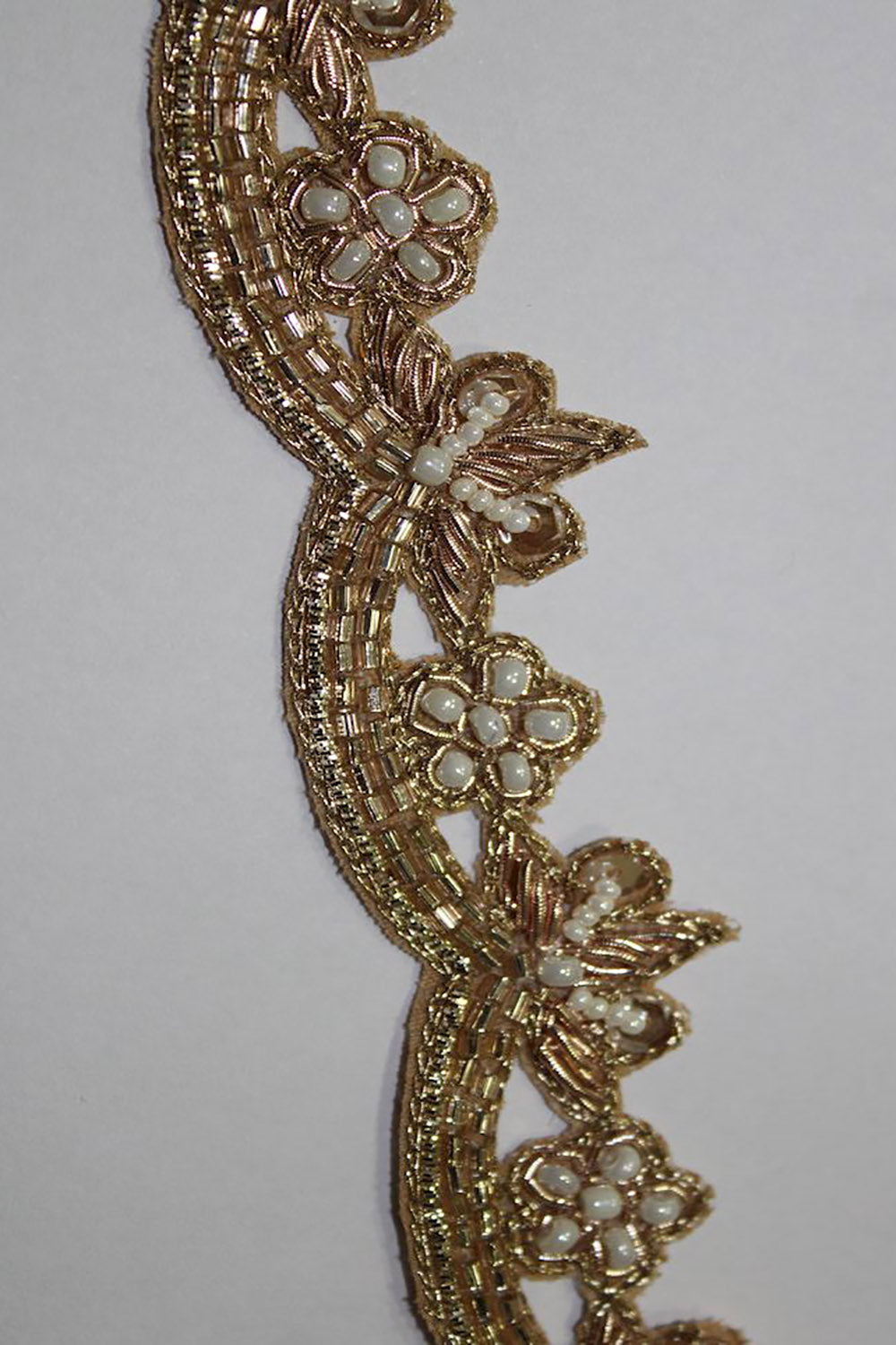 Gilded Elegance: Opulent Handwork Lace with Golden Embellishments - Luxurion World