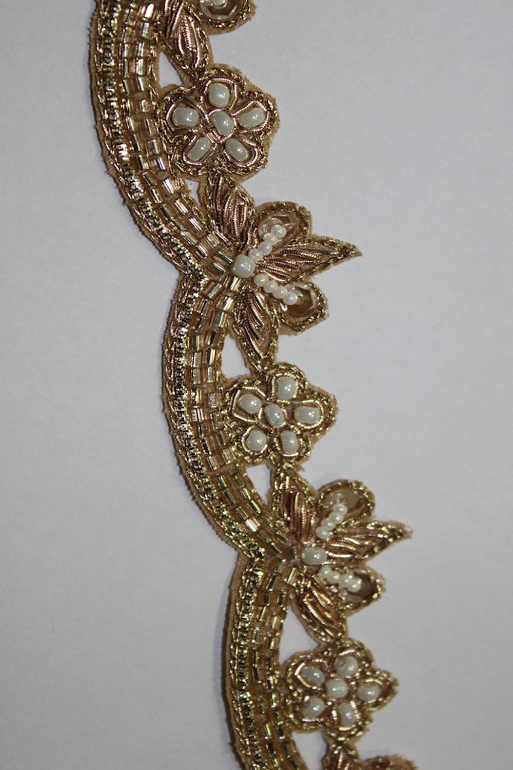 Gilded Elegance: Opulent Handwork Lace with Golden Embellishments - Luxurion World