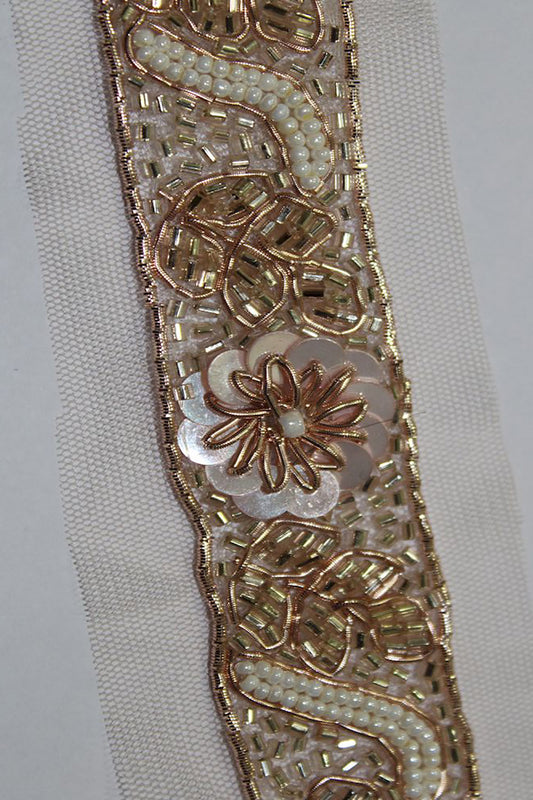 Gilded Elegance: Opulent Golden Handwork Lace for Exquisite Embellishments - Luxurion World