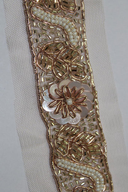 Gilded Elegance: Opulent Golden Handwork Lace for Exquisite Embellishments - Luxurion World