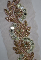 Exquisite Golden Handwork Lace: A Masterpiece of Embellishment ( Roll OF 9 Meter ) - Luxurion World