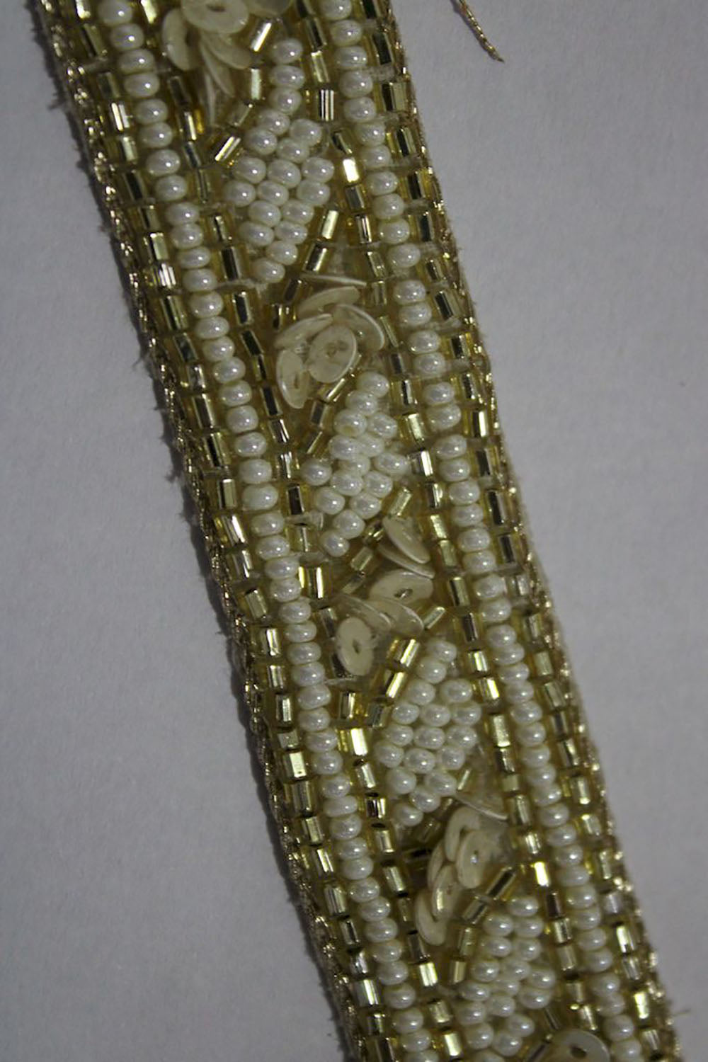 Exquisite Golden Handwork Lace: A Masterpiece of Embellishment ( Roll OF 9 Meter ) - Luxurion World