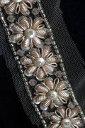 Exquisite Golden Handwork Lace: A Masterpiece of Embellishment ( Roll OF 9 Meter ) - Luxurion World