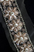 Exquisite Golden Handwork Lace: A Masterpiece of Embellishment ( Roll OF 9 Meter ) - Luxurion World