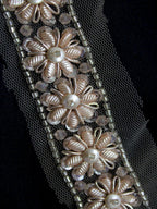 Exquisite Golden Handwork Lace: A Masterpiece of Embellishment ( Roll OF 9 Meter ) - Luxurion World
