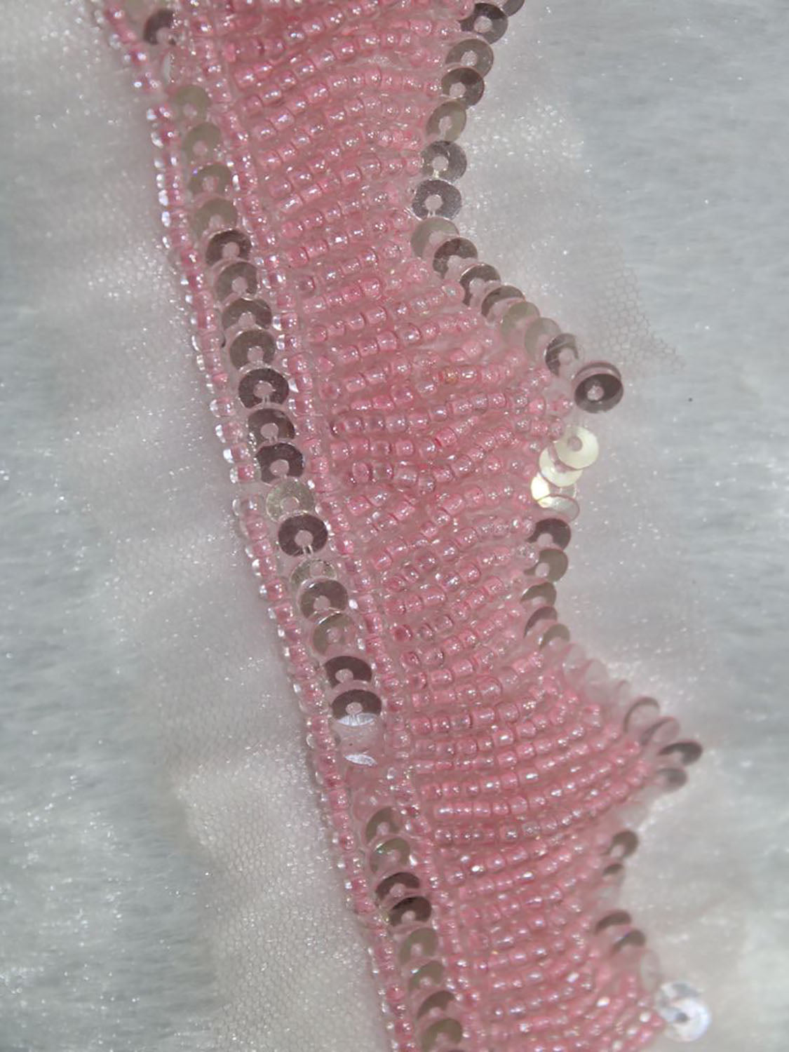 Pink Lace with Exquisite Handwork Embellishments ( Roll OF 9 Meter ) - Luxurion World