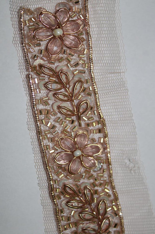 Exquisite Golden Lace: Intricate Handwork & Embellishments