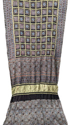 Shop the Stunning Black Ajrakh Modal Silk Saree - Hand Block Printed - Luxurion World