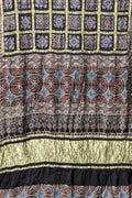 Shop the Black Ajrakh Modal Silk Saree - Hand Block Printed Today! - Luxurion World