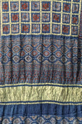 Shop the Exquisite Blue Ajrakh Modal Silk Saree - Hand Block Printed Today! - Luxurion World