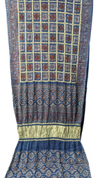 Shop the Exquisite Blue Ajrakh Modal Silk Saree - Hand Block Printed Today! - Luxurion World